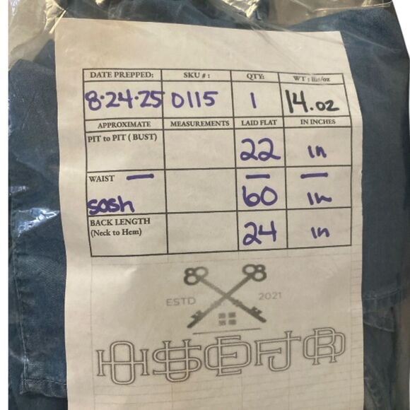 SoHo Blue Tie-Front Blouse// L - Picture 9 of 9